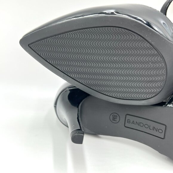 Bandolino Womens Size 8 Ginata Black Vegan Patent‎ D'Orsay Heels Pumps Shoes - Picture 10 of 14